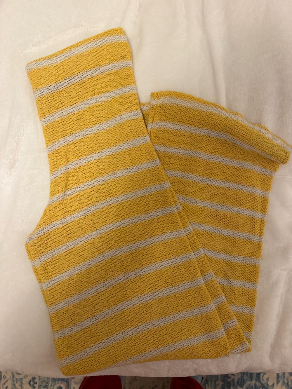 Zara Yellow & White Striped Wide Leg Pants